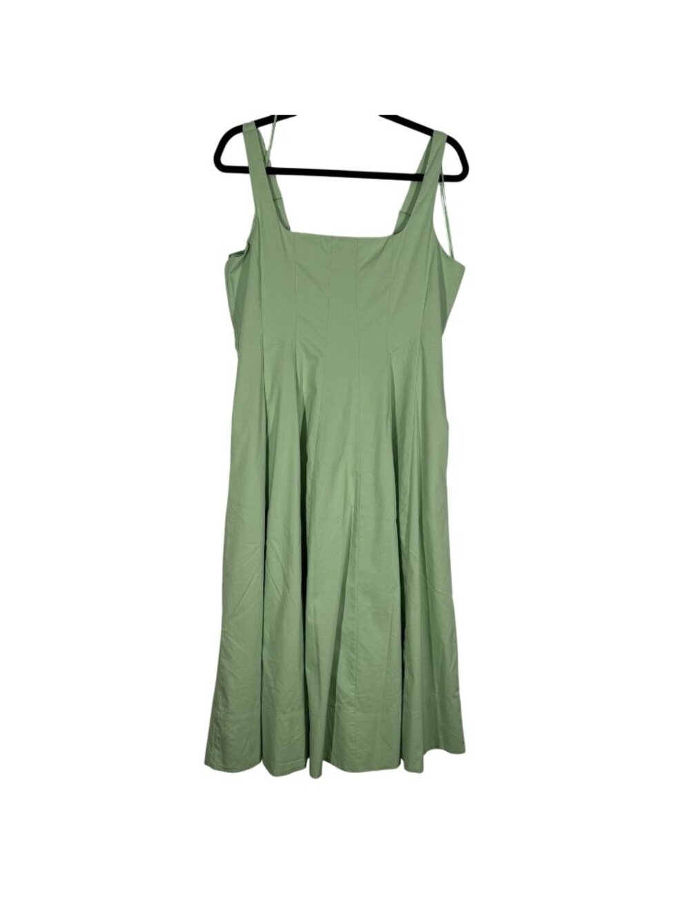 Express Sz XS Mint Square Neck Seamed Smocked Back Midi Dress With Pockets NWOT - Picture 3 of 13
